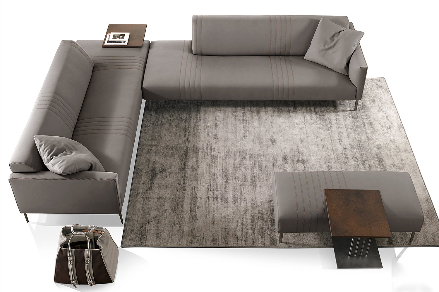 Tuxedo Corner Sectional Sofa with Peninsula