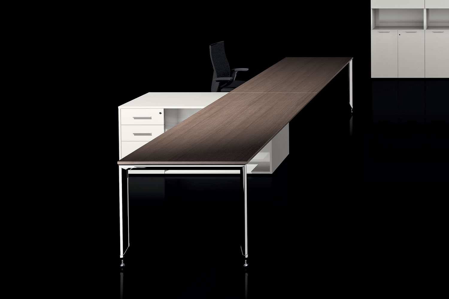 Yo Office Double Desk with Credenza